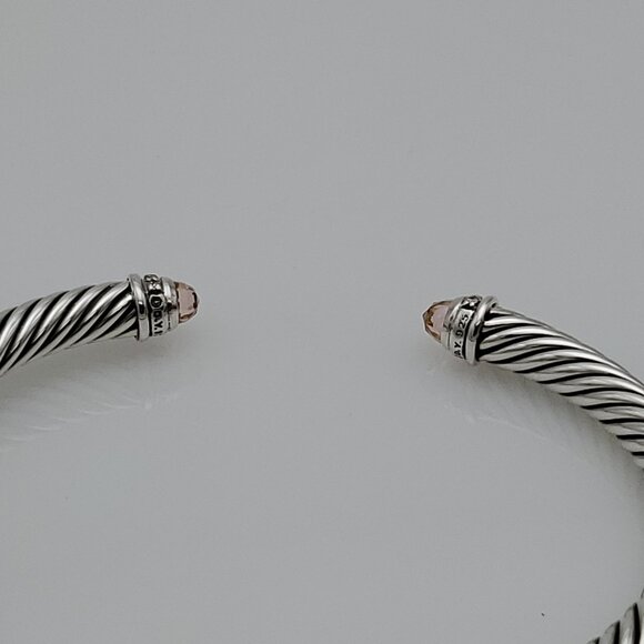 David Yurman 5mmClassic Cable Morganite Bracelet With Diamond - Picture 3 of 6